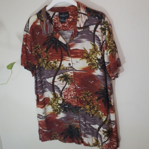 Sport Button Down Tropical Hawaiian Print - Picture 1 of 4
